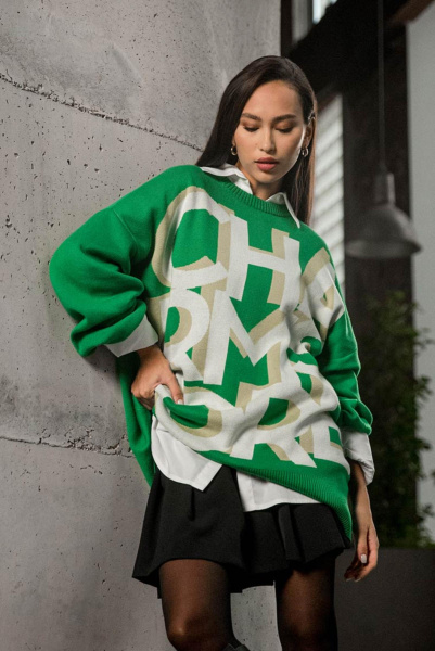 Джемпер оверсайз Logomania (травяной)